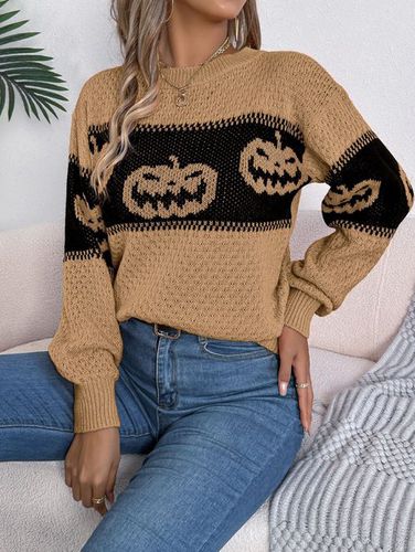 Halloween Casual Loose Wool/Knitting Sweater - Just Fashion Now - Modalova