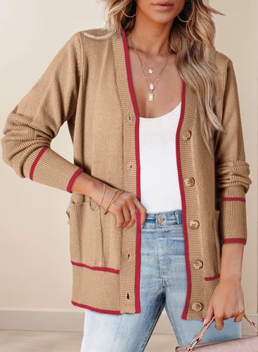 Wool/Knitting Casual Plain Buckle Cardigan - Just Fashion Now - Modalova