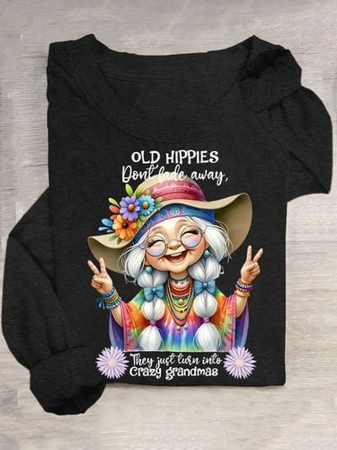 Grandma Old Hippies Casual Long Sleeve Shirt - Just Fashion Now - Modalova