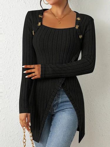 Casual Jersey Loose Crew Neck Blouse - Just Fashion Now - Modalova