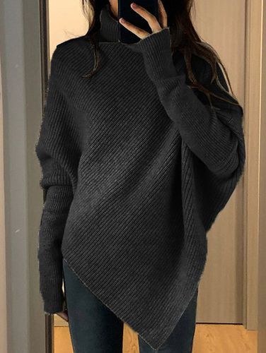 V Neck Casual Plain Sweater - Just Fashion Now - Modalova