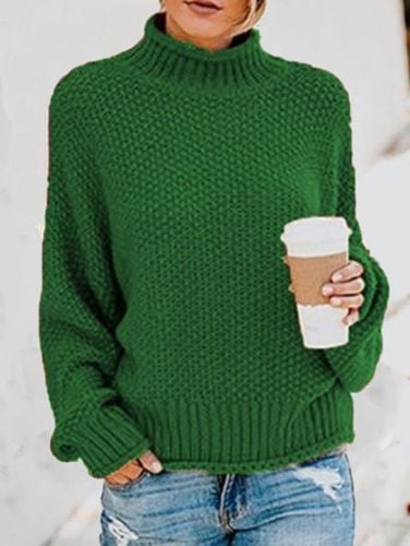 Turtleneck Casual Yarn/Wool Yarn Sweater - Just Fashion Now - Modalova