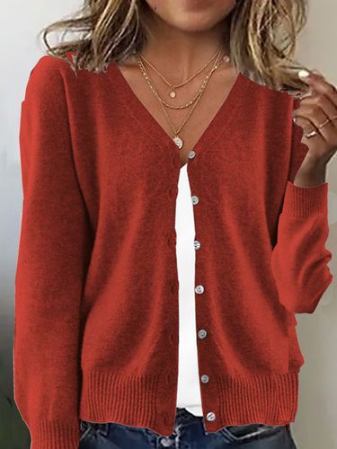 Yarn/Wool Yarn Casual Cardigan - Just Fashion Now - Modalova