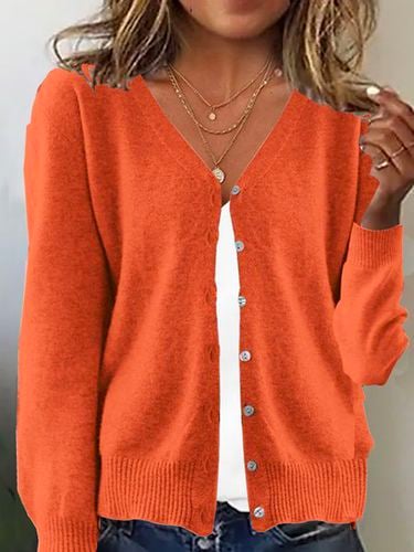 Yarn/Wool Yarn Casual Cardigan - Just Fashion Now - Modalova