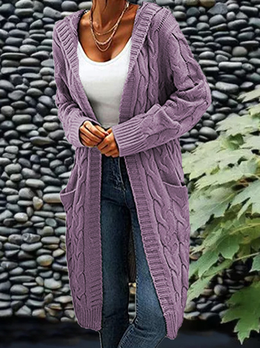 Plain V Neck Cardigan - Just Fashion Now - Modalova