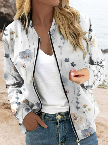 Loose Floral Casual Jacket - Just Fashion Now - Modalova