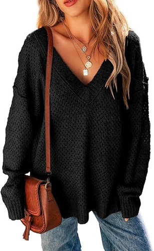 Casual V Neck Wool/Knitting Sweater - Just Fashion Now - Modalova