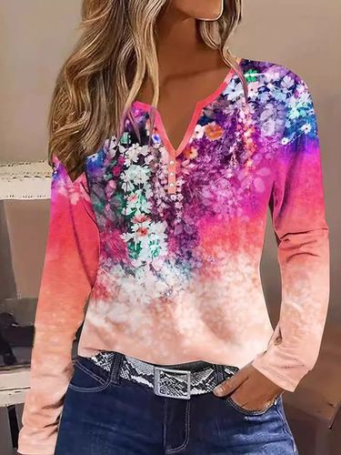 Women'sFloral V Neck Daily Going Out Casual Top - Just Fashion Now - Modalova