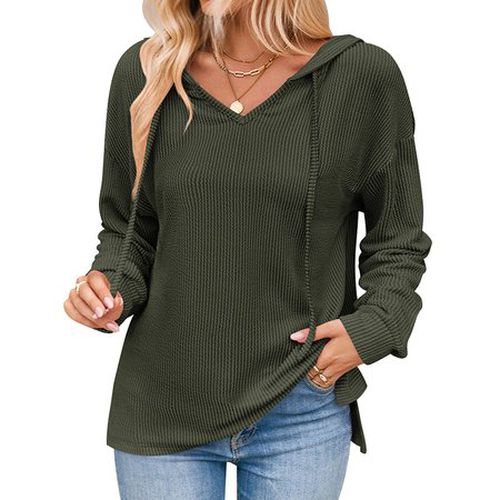 Plain Loose Casual Long Sleeve Hoodie - Just Fashion Now - Modalova