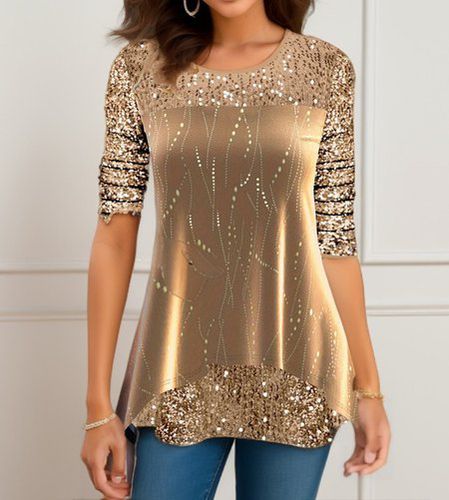 Casual Loose Jersey Christmas Blouse - Just Fashion Now - Modalova