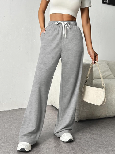 Loose Plain Casual Pants - Just Fashion Now - Modalova