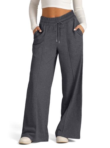 Jersey Plain Casual Pants - Just Fashion Now - Modalova