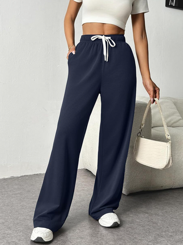 Loose Plain Casual Pants - Just Fashion Now - Modalova