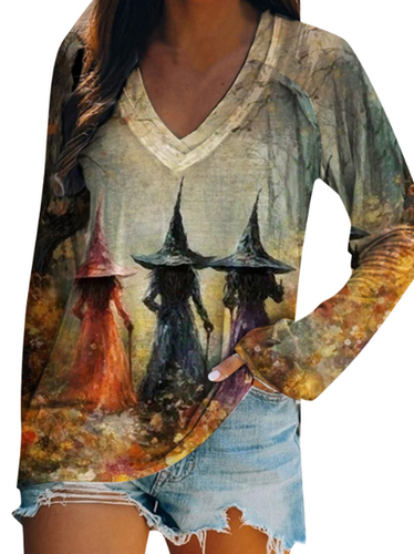 Halloween Crew Neck Casual T-Shirt - Modetalente - Modalova