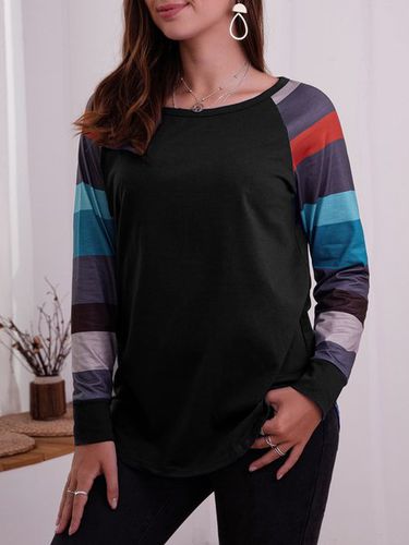 Striped Long Sleeve Casual T-Shirt - Just Fashion Now - Modalova