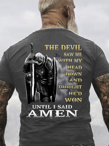 The Devil Saw Me With My Head Down Until I Said Amen Veterans T-Shirt - Modetalente - Modalova