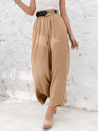 Casual Plain Loose Pants - Just Fashion Now - Modalova
