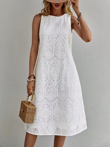 Embroidery Cotton Elegant Dress - Just Fashion Now - Modalova