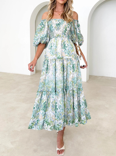 Vacation Loose Floral Dress With No - Just Fashion Now - Modalova