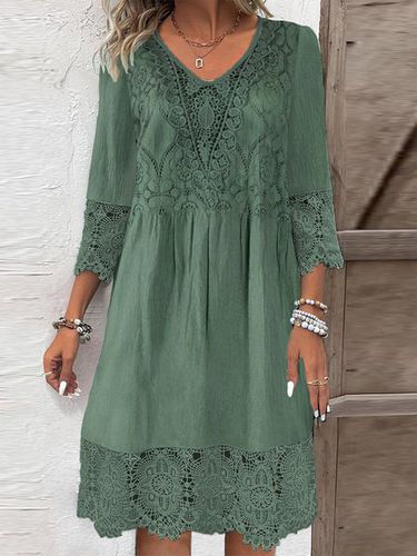 Lace Casual Loose Dress - Just Fashion Now - Modalova