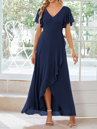 Elegant Plain Chiffon Loose Dress - Just Fashion Now - Modalova