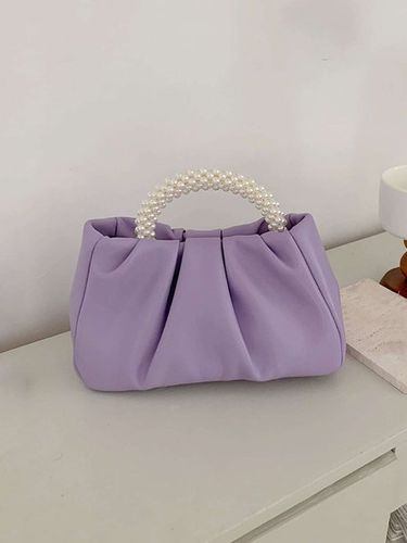 Elegant Imitation Pearl Handbag Ruched Crossbody Bag - Just Fashion Now - Modalova