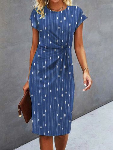 V Neck Elegant Abstract Polka Dots Dress - Just Fashion Now - Modalova