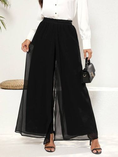 Elegant Plain Loose Chiffon Pants - Just Fashion Now - Modalova