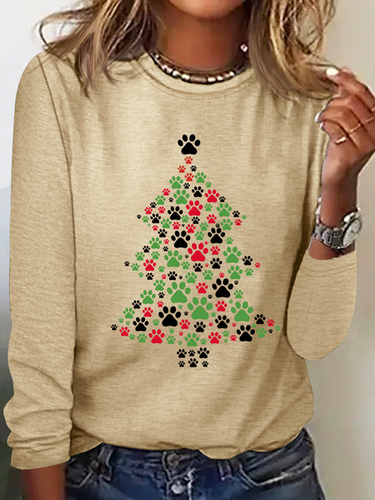 Christmas Dog Casual Long Sleeve Shirt - Just Fashion Now - Modalova