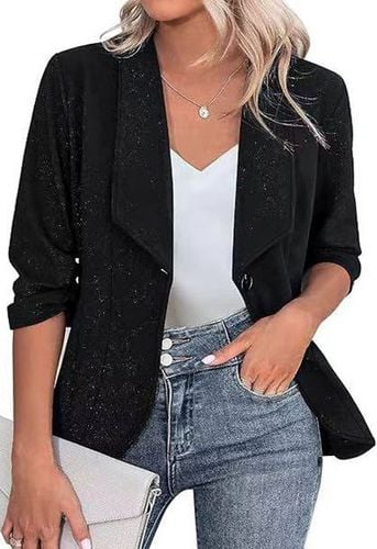 Plain Casual Shawl Collar Loose Jacket - Just Fashion Now - Modalova