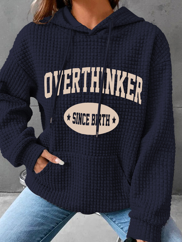 Overthinker Since Birth Simple Loose Hoodie - Just Fashion Now - Modalova