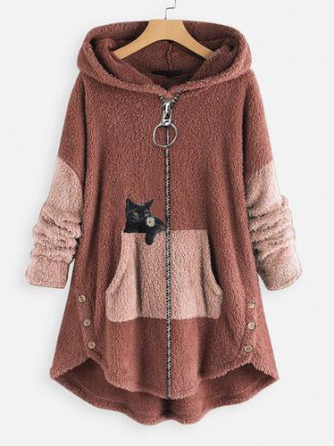 Casual Fluff/Granular Fleece Fabric Hoodie Teddy Jacket - Just Fashion Now - Modalova