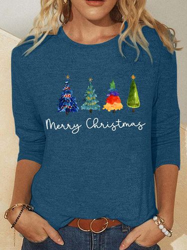 Christmas Tree Casual Long Sleeve Shirt - Just Fashion Now - Modalova