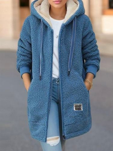 Plain Hoodie Casual Fluff/Granular Fleece Fabric Teddy Jacket - Just Fashion Now - Modalova