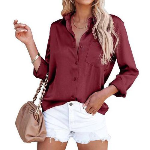 Plain Casual Loose Shirt - Just Fashion Now - Modalova