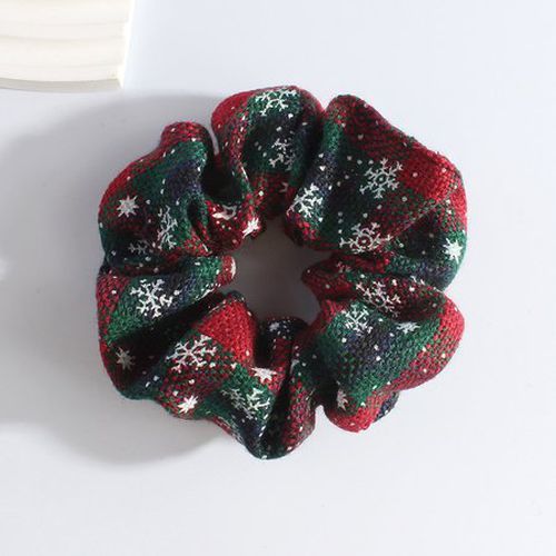 Christmas Snowflake Plaid Large Hair Tie Christmas Hair Rope Elastic - Just Fashion Now - Modalova