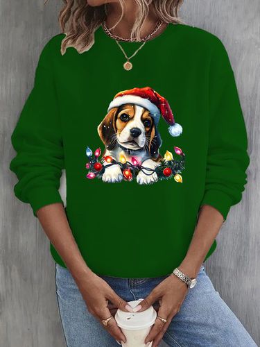 Casual Christmas Crew Neck Sweatshirt - Just Fashion Now - Modalova