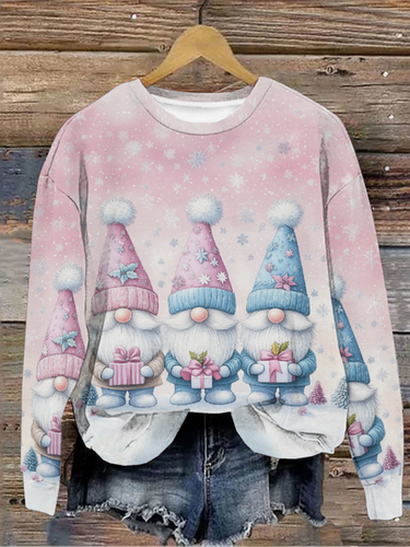 Loose Casual Christmas Crew Neck Sweatshirt - Just Fashion Now - Modalova