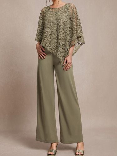 Lace crew neck top trousers set - Just Fashion Now - Modalova