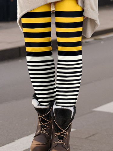 Striped Print Leggings - Just Fashion Now - Modalova