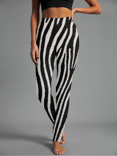 Casual Jersey Tight Geometric Leggings - Just Fashion Now - Modalova