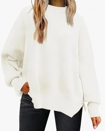 Long Sleeve Loose Casual Crew Neck Sweater - Just Fashion Now - Modalova