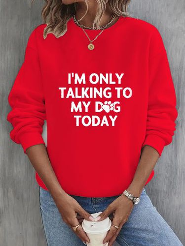 Text Letters Casual Sweatshirt - Just Fashion Now - Modalova