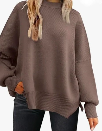 Long Sleeve Loose Casual Crew Neck Sweater - Just Fashion Now - Modalova