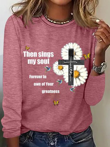 Then sings my soul Long Sleeve Crew Neck T-shirt - Just Fashion Now - Modalova