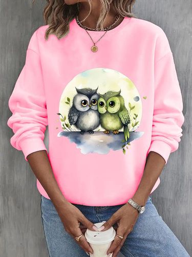 Bird Crew Neck Casual Sweatshirt - Just Fashion Now - Modalova