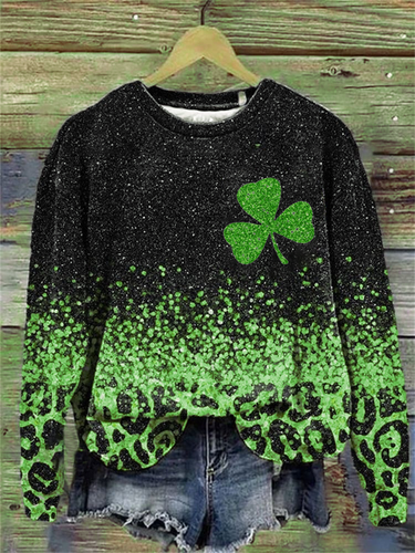 Women's St. Patrick's Day Printed Crew Neck Sweatshirt - Just Fashion Now - Modalova