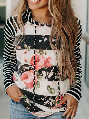 Black Floral Casual Sweatshirt - Modetalente - Modalova