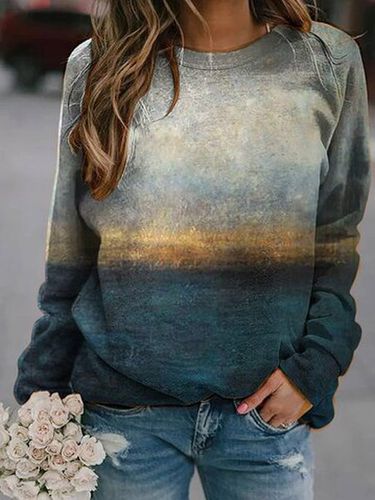 Scenery printed crew neck casual Sweatshirt - Just Fashion Now UK - Modalova