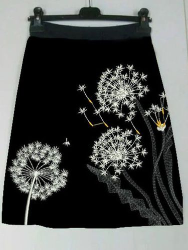 Printed Cotton-Blend Animal Skirt - Modetalente - Modalova